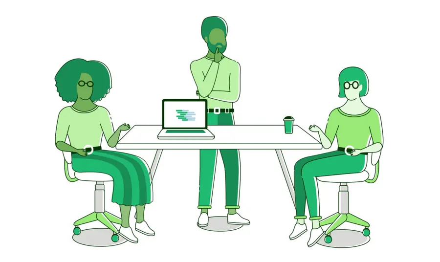 Check your tech maturity with new Digital Culture Compass tool Three people sitting around a laptop