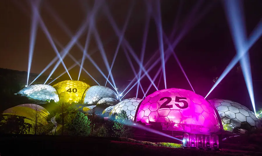 Free offers across the UK for National Lottery players Illuminated Biomes at the Eden Project celebrate 25 years of the National Lottery