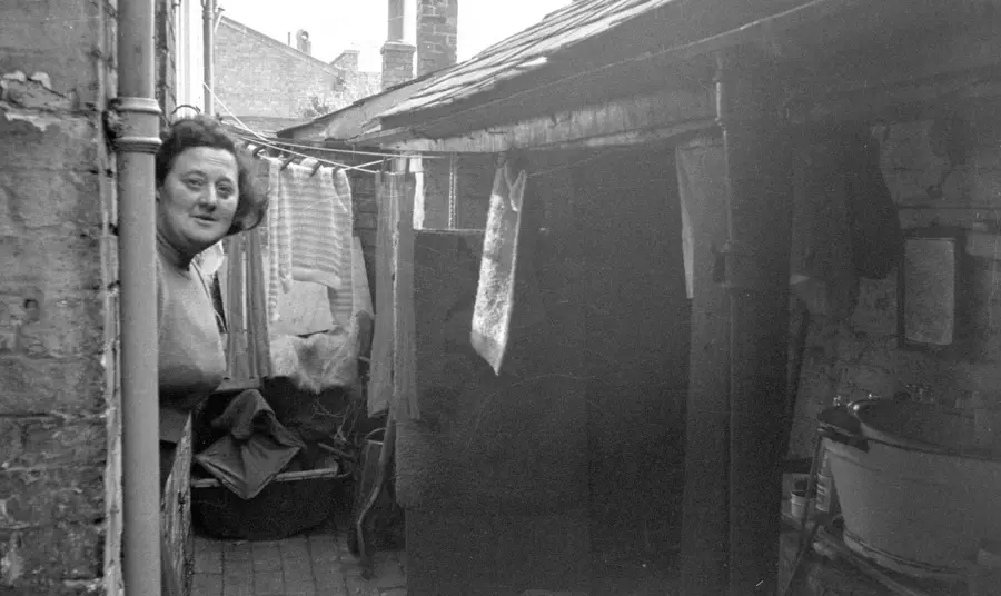 Historic photo of woman in street