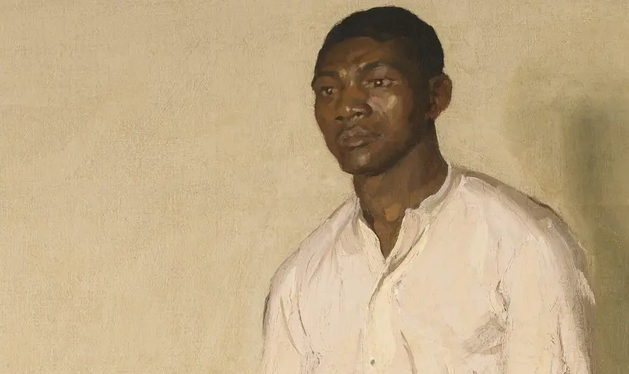 Black gardener painting