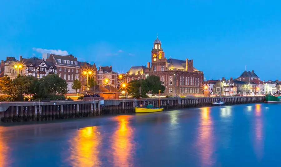 a night-time view of Great Yarmouth's waterfront