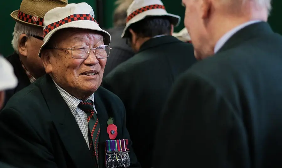 A Gurkha army veteran at an event
