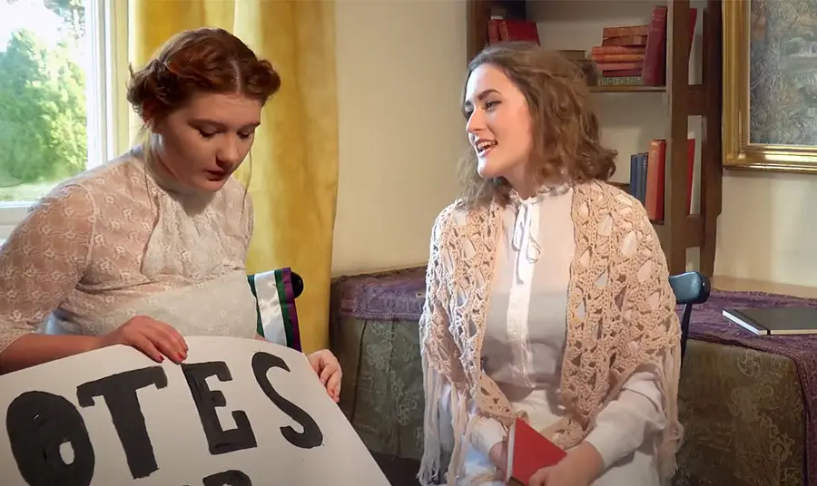 A still from The Suffragettes video made by the young participants