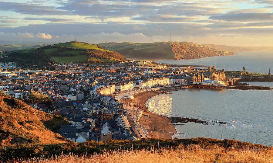 An aerial view of Aberystwyth
