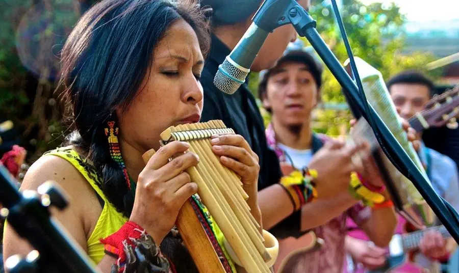 Musicians playing Latin American folk music