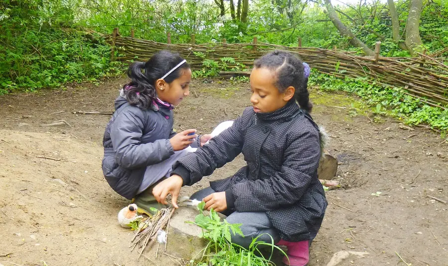 Children gardening