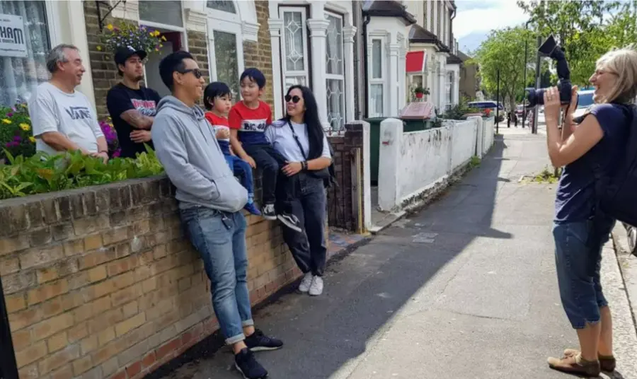 Newham family being photographed during Newham Heritage Month