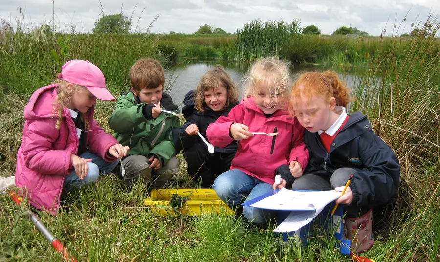 Children helping restore the river at the Eden Rivers Trust