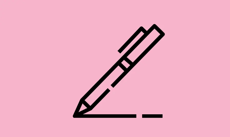 England: Midlands and East, Delegated Decisions for January 2025 A graphic of a pen signing a document, with a pink background.