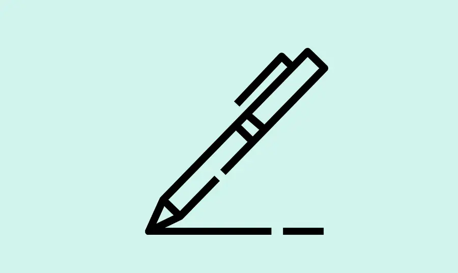 Line drawing of a pen