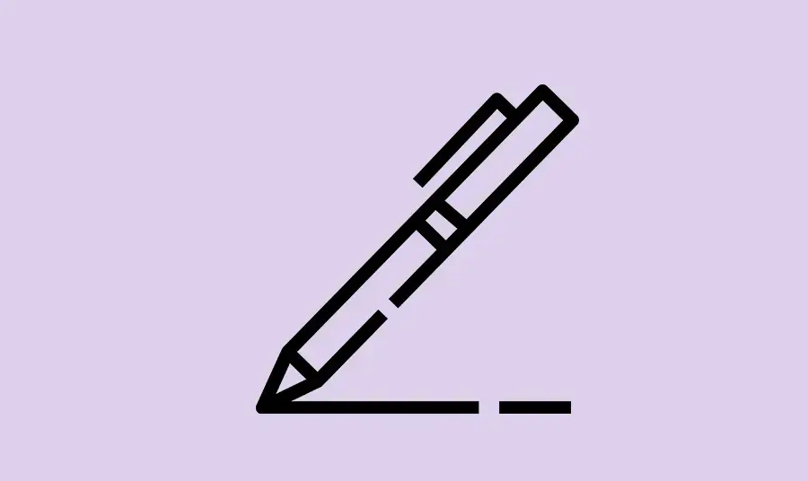 Line drawing of a pen