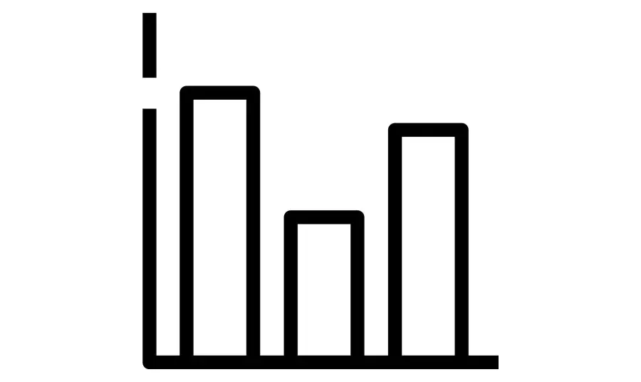 Black icon of a bar graph