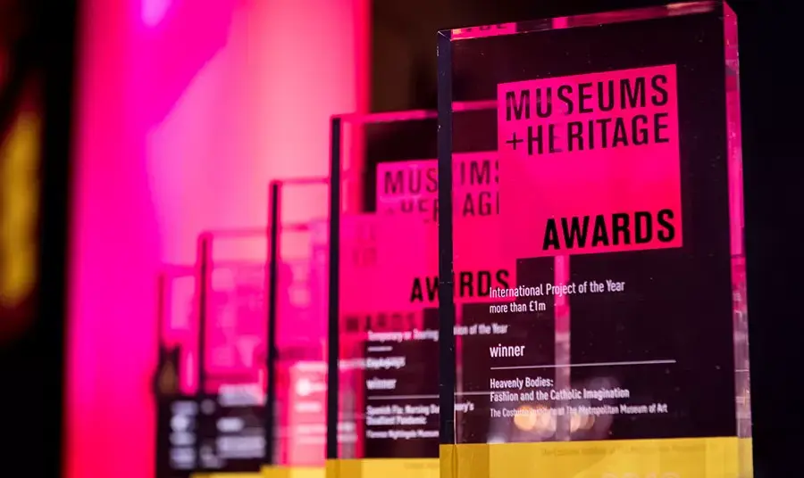 Awards lined up at the Museums + Heritage Awards ceremony