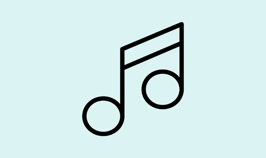 Image icon showing a simple outline of a musical note