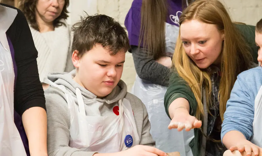 Children and adults take part in baking