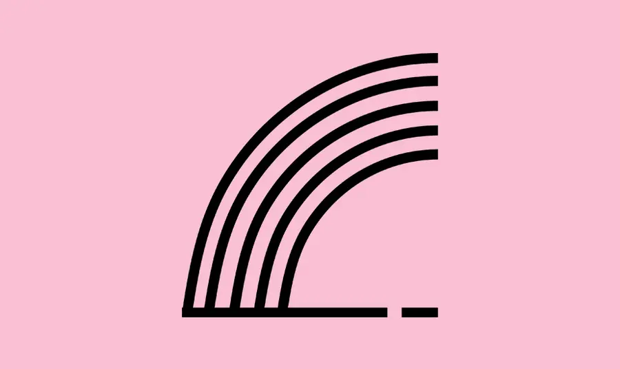 Image icon showing a simple line drawing of a rainbow to represent pride