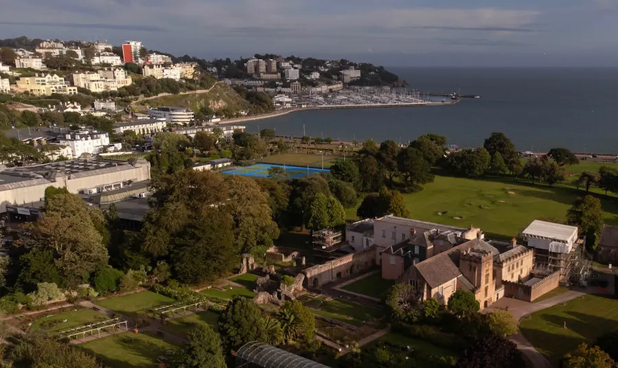 Torquay on the South Devon coast, with Torre Abbey in the foreground.