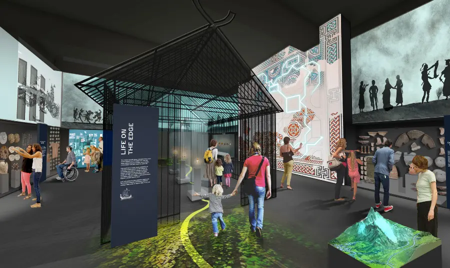 Digital recreation of interactive museum interior