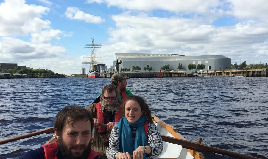 Participants in the Anchor and Sail project, a partnership between the GalGael Trust and the Clyde Maritime Trust