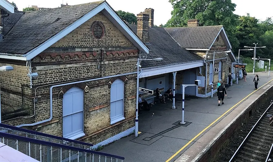 Full steam ahead for Queen Victoria’s station at Knole Bat & Ball Station platform side, as it looks today