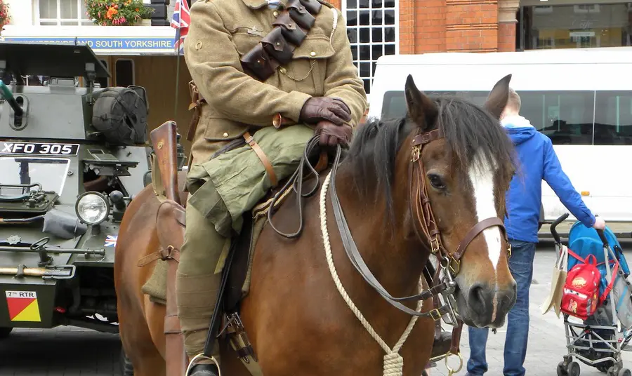 Living history interpreters recreate the work of First World War Army Farriers Living history interpreters recreate the work of First World War Army Farriers