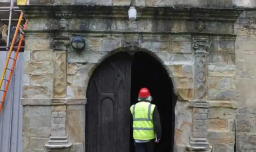 Restoration work to the North Porch at St Brandon's Church in Brancepeth