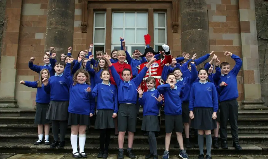 School children visiting Hillsborough Castle
