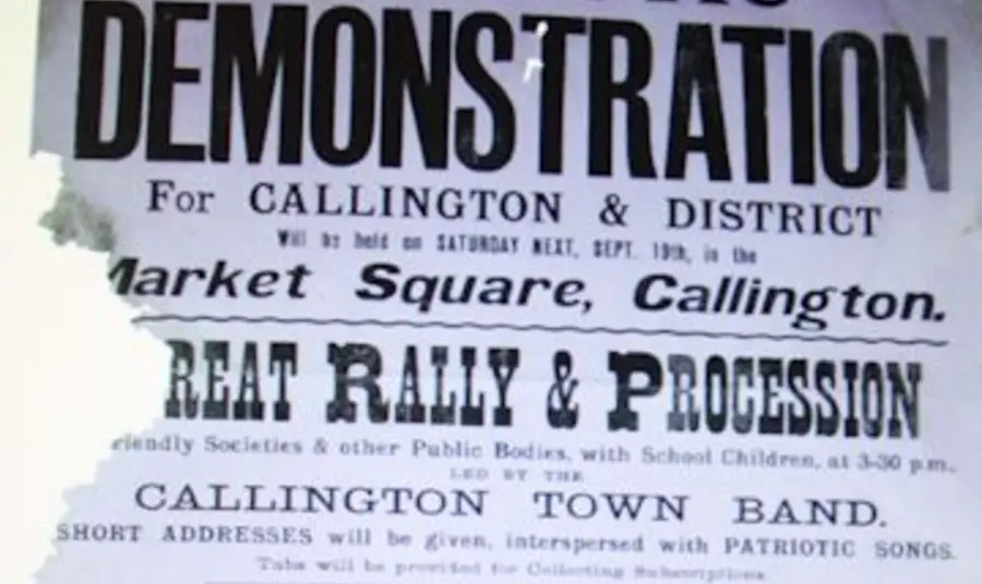 Echos of Callington patriotic demonstration poster Echos of Callington patriotic demonstration poster