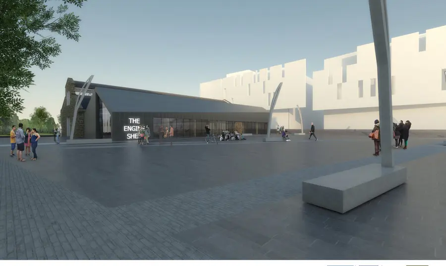 Artist's impression of the exterior of the Engine Shed conservation centre Artist's impression of the exterior of the Engine Shed conservation centre