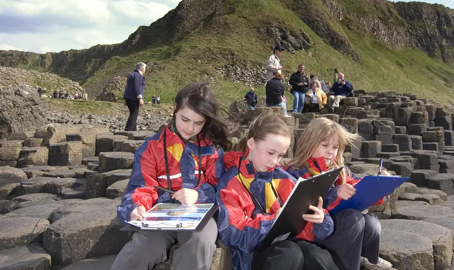 children at Giant's Causeway, Northern Ireland 