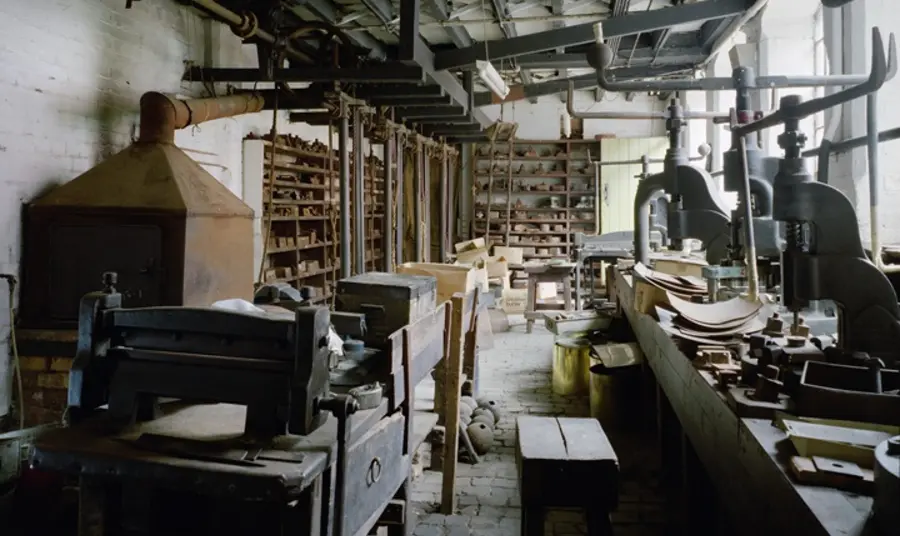 The stamp room in the Newman Brothers Coffin Works in Birmingham