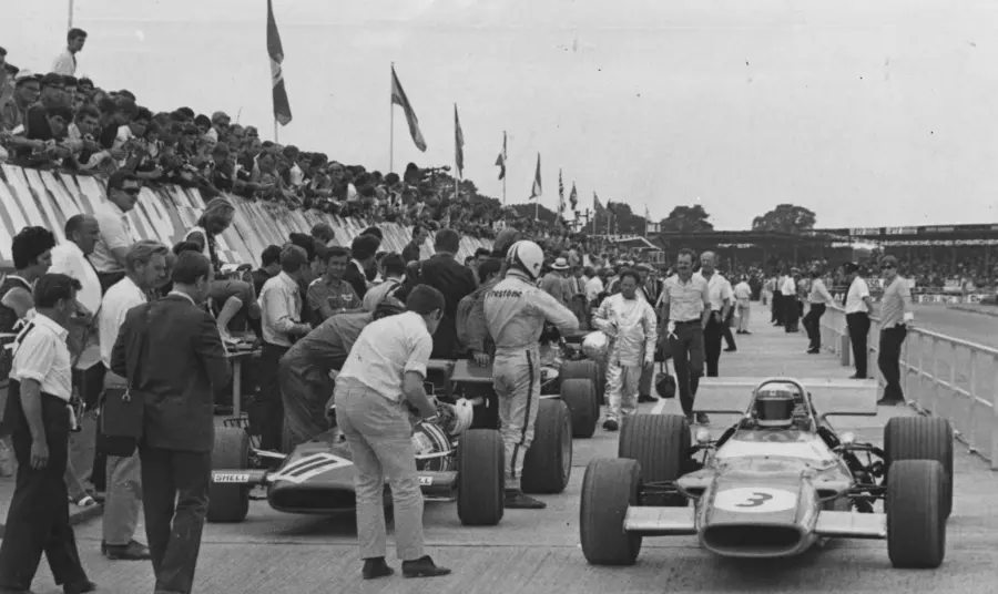 The Pit Lane at Silverstone, 1969