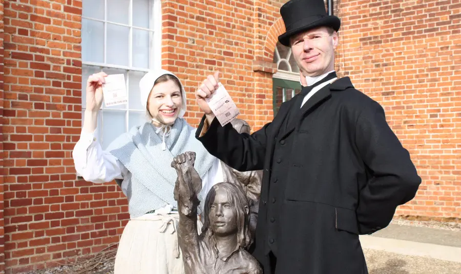Free entry for National Lottery players to Norfolk’s Gressenhall Farm and Workhouse Costumed actors with Lottery tickets