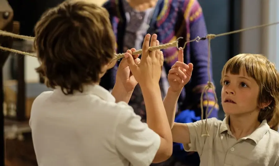 Children making rope at Bridport Museum