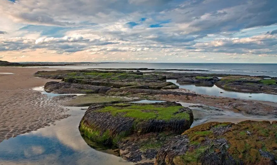 Rocky shore on Druridge Bay