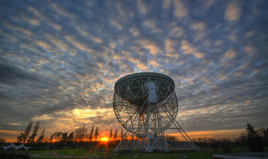 Reach for the stars! The Lovell Telescope at Jodrell Bank at sunset