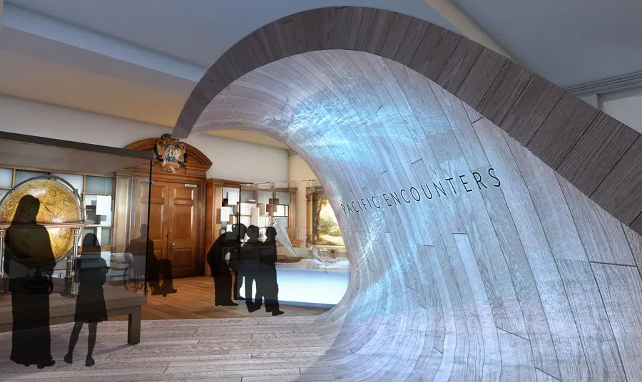 Endeavour Galleries: National Lottery success ahoy! Illustration of Pacific Encounters gallery at National Maritime Museum