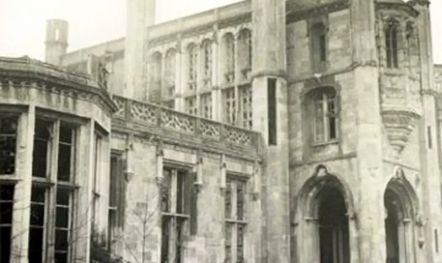 A derelict Highcliffe Castle before restoration