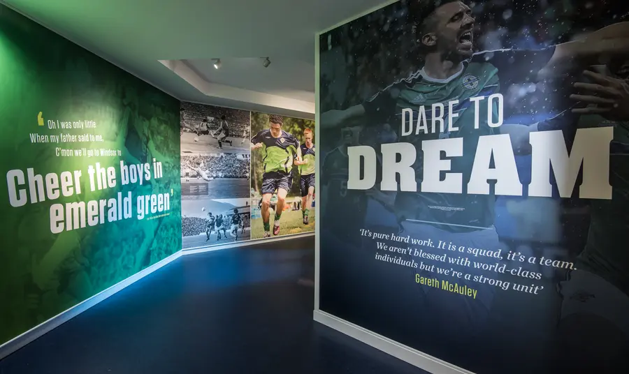 Celebrating Northern Ireland's football heritage Inside of the Education and Heritage Centre
