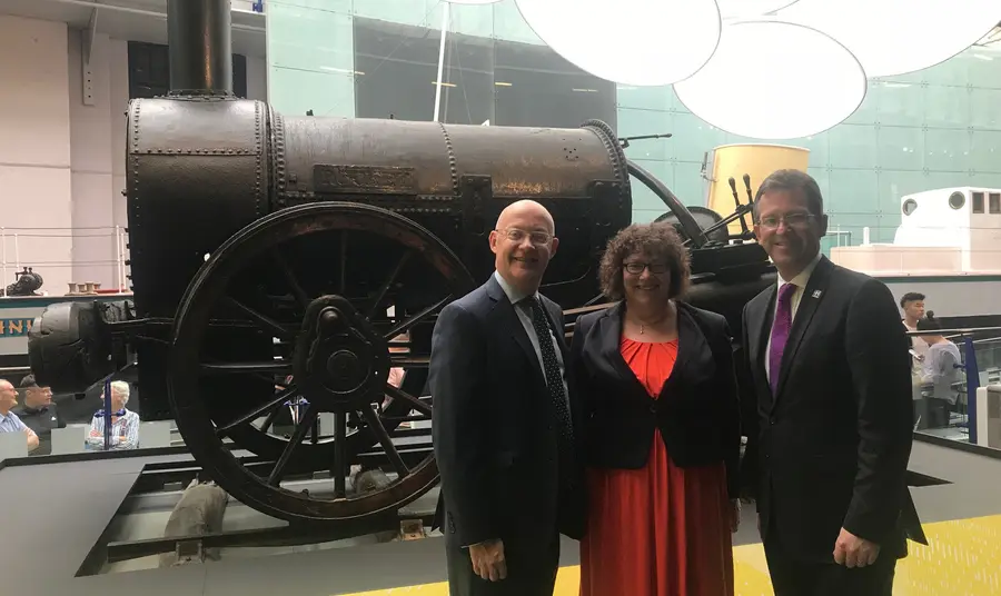 Culture Secretary announces next stops for Stephenson’s Rocket Ian Blatchford, Ros Kerslake and Jeremy Wright QC MP with Rocket