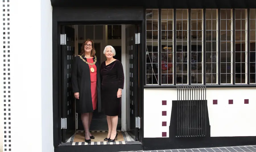 Celia Sinclair Chair of the Willow Tea Rooms Trust and The Lord Provost of Glasgow Eva Bolander at the funding announcement