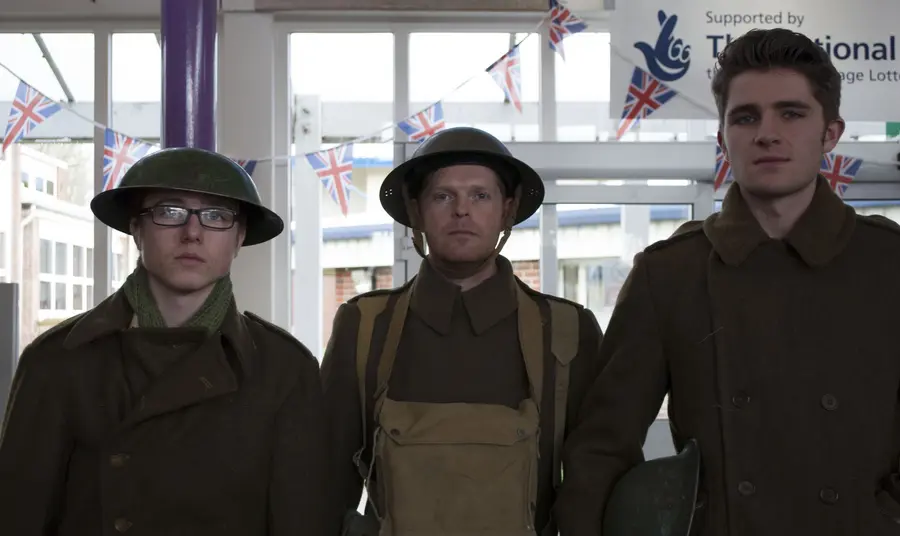 Students wearing First World War uniform