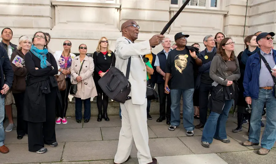 Eric Lynch, Educator and Activist, leads a tour of Liverpool as part of the Continuing the Journey project