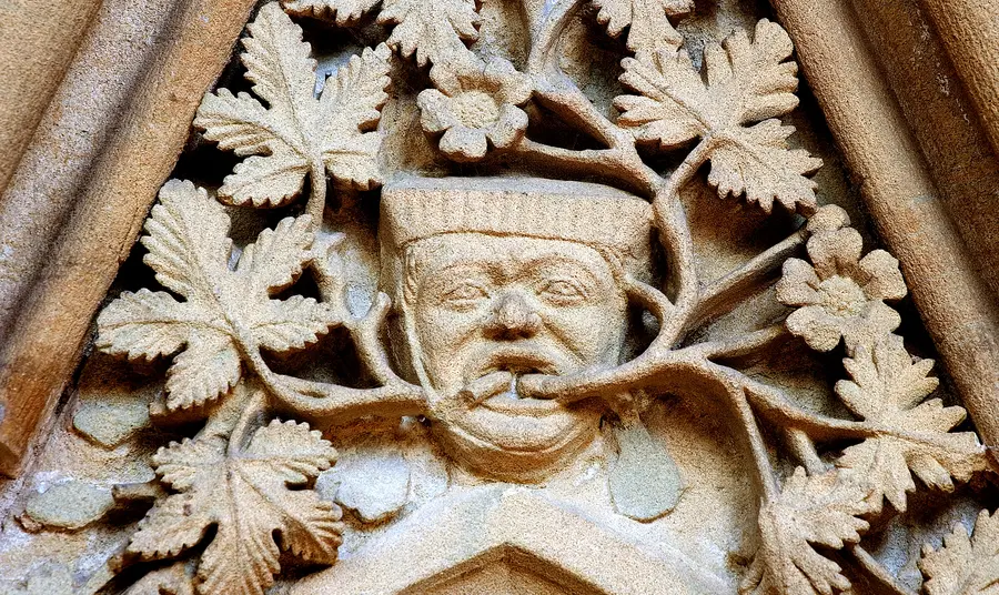 One of many mysterious green men among the 'Leaves of Southwell'