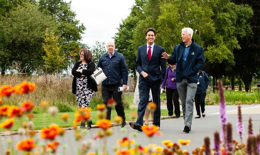 Ed Milliband witnesses Doncaster park’s return to glory Ed Miliband walking through Bentley Park