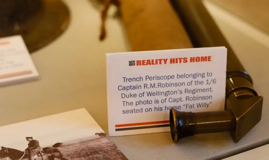 First World War exhibition tours Craven librarie Reality hits home exhibition - trench periscope