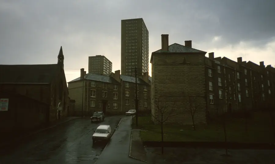 Royston B in Glasgow, shown in its partly-demolished state