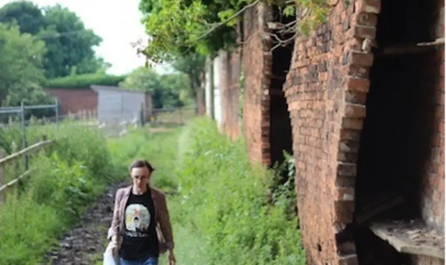Investigating the remains of the fire wall in Stapleton's walled garden