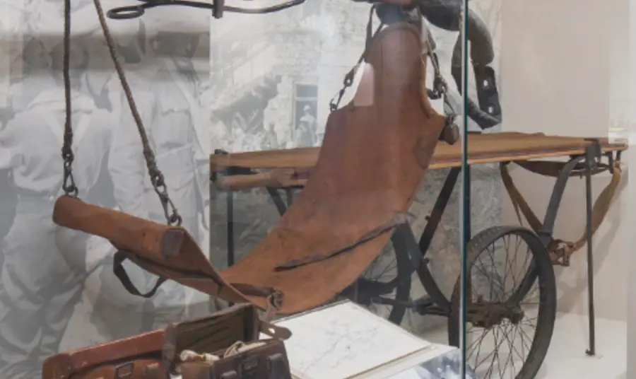 A narrow stretcher from the First World War