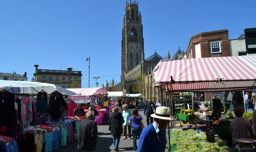 National Lottery Boost for Boston Boston's marketplace in the town centre
